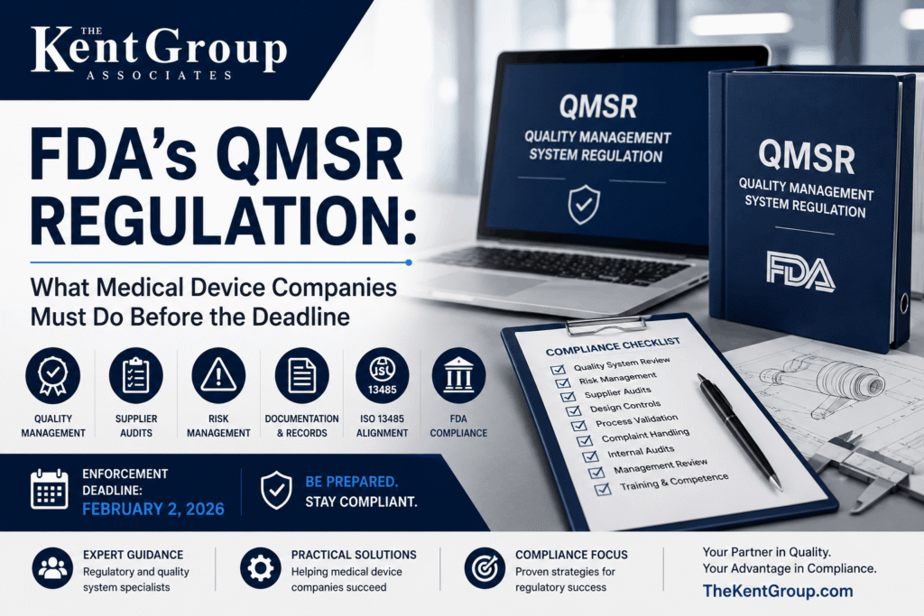 FDA QMSR regulation compliance audit for medical device manufacturers