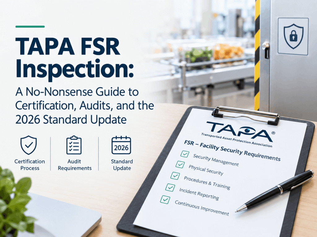 TAPA FSR inspection for facility security, certification, audit preparation, and cargo theft prevention